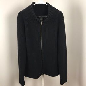 Banana Republic Black Zip Sweater Cardigan Large